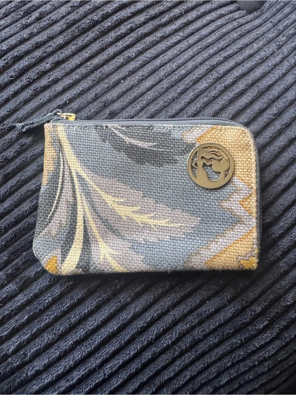 Spartina 449 Natural Linen coin wallet change purse in Light Gray
